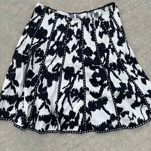 CAbi Black and White A-Line Skirt